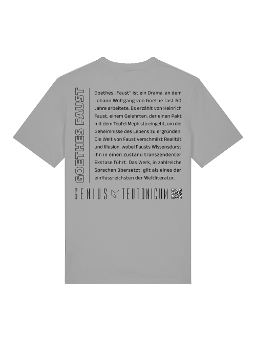 GOETHES FAUST - T-SHIRT - ECO, GRAUMELIERT, WEIß