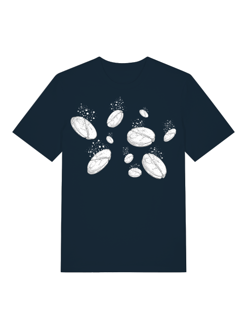 ASPIRIN - T-SHIRT - SCHWARZ & TIEFBLAU