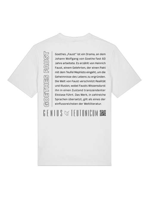GOETHES FAUST - T-SHIRT - ECO, GRAUMELIERT, WEIß