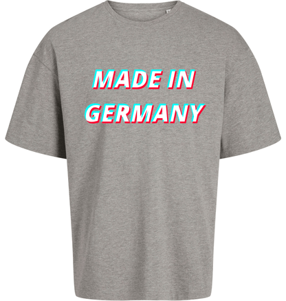 Qualitätslabel Oversize T-Shirt Hellgrau meliert – Vorderansicht – Genius Teutonicum