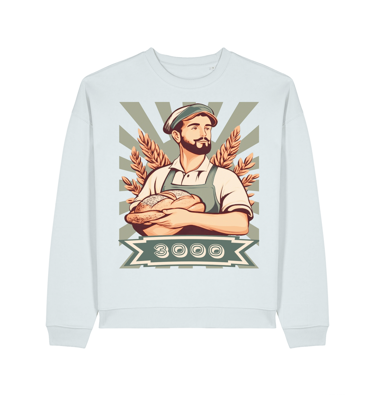 3000 Brotsorten Sweatshirt Eisblau – Vorderansicht – Genius Teutonicum