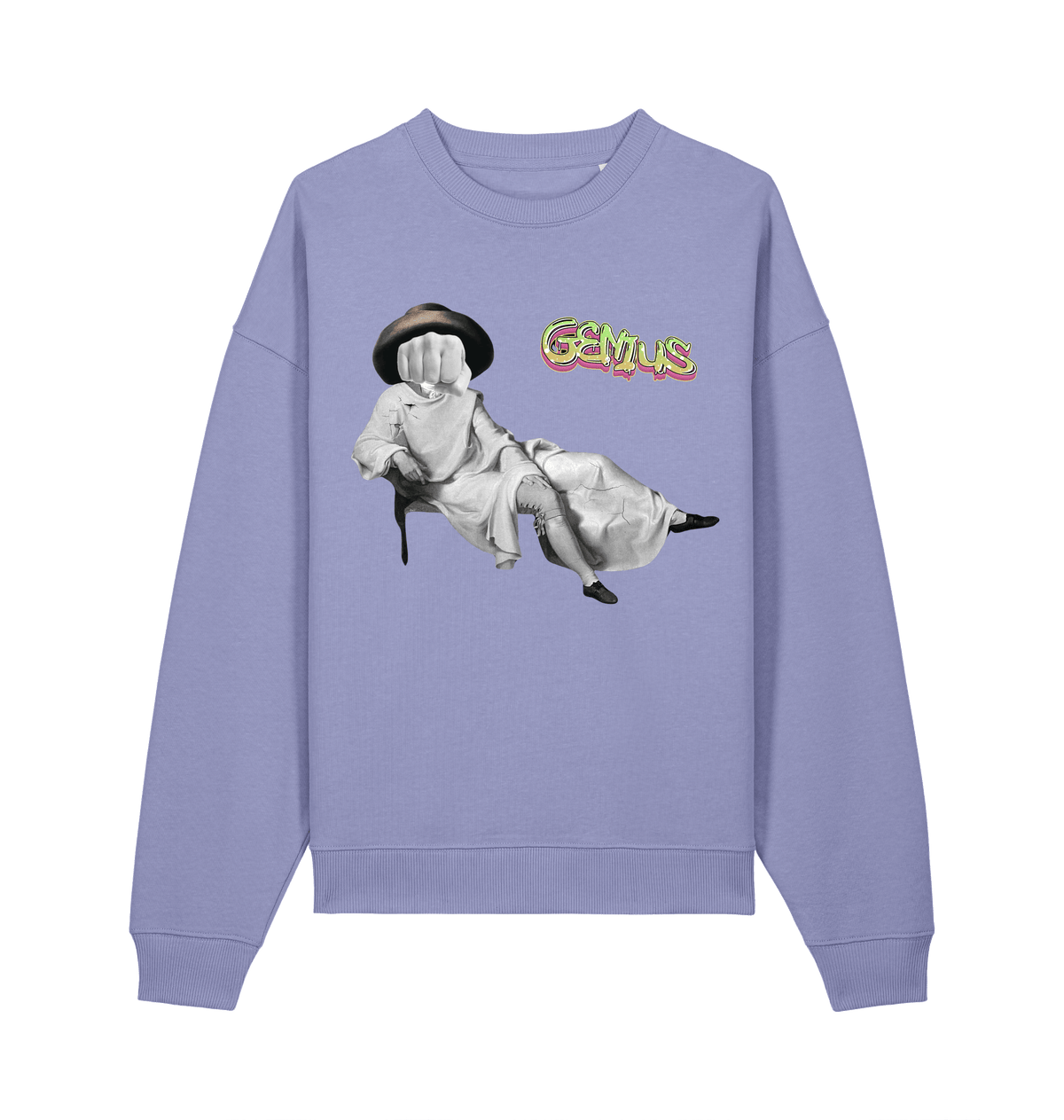 Goethes Faust Sweatshirt Lila – Vorderansicht – Genius Teutonicum