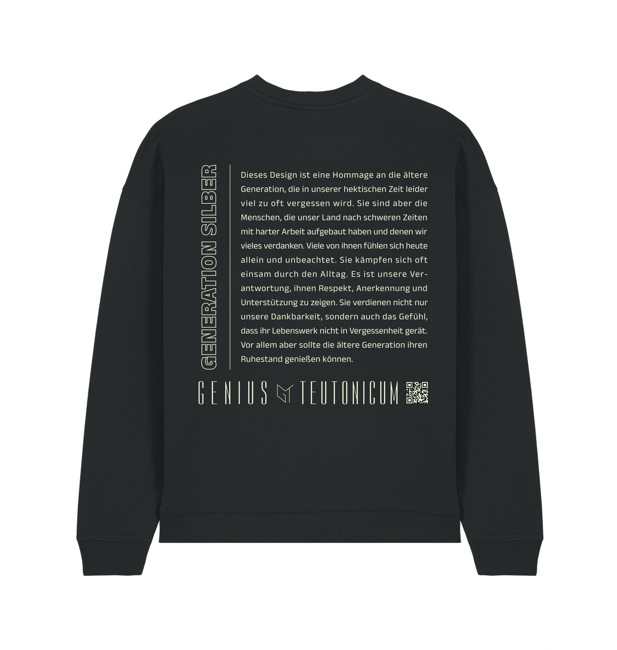 Generation Silber Sweatshirt Schwarz – Rückansicht – Genius Teutonicum