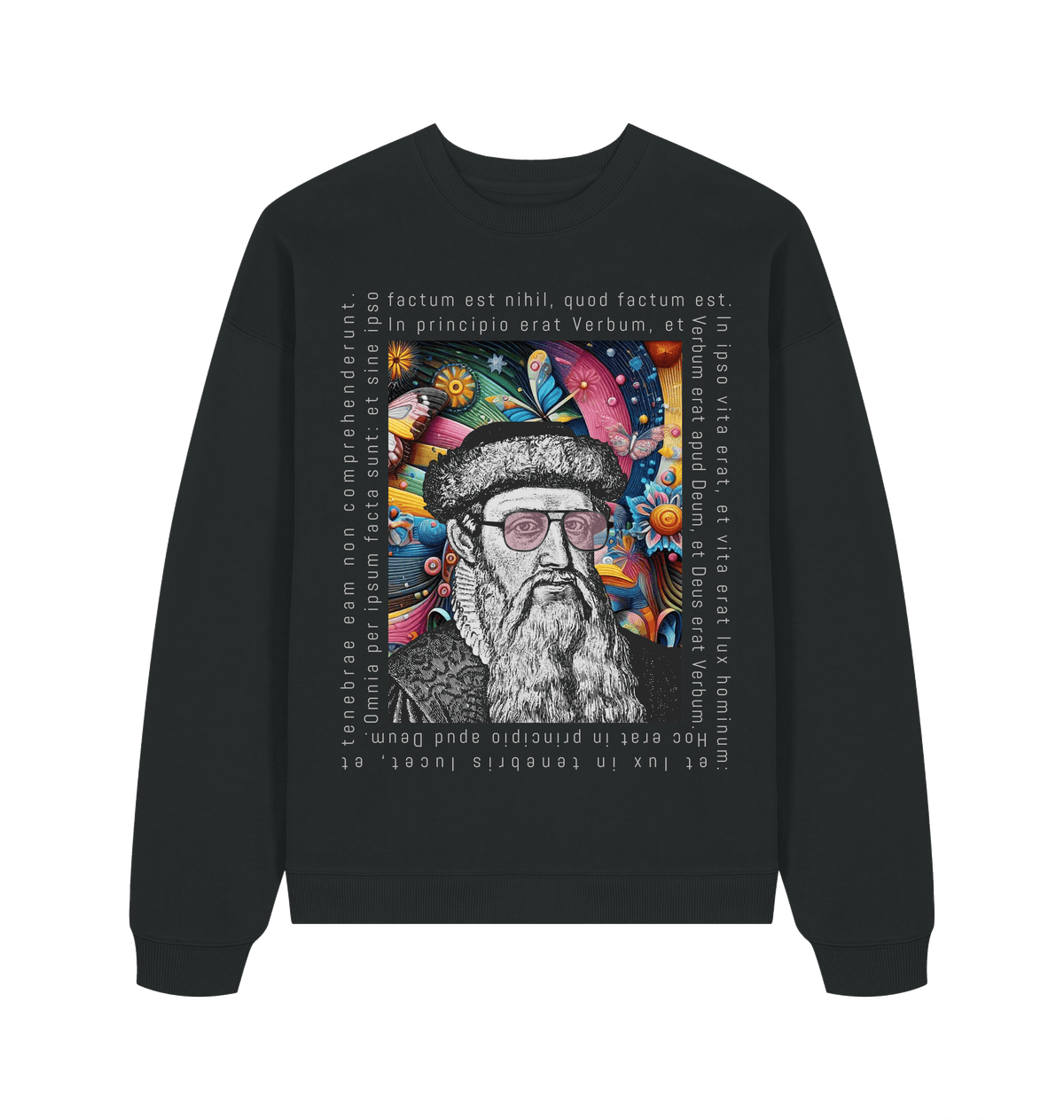 Jo Gutenberg Sweatshirt Schwarz – Vorderansicht – Genius Teutonicum