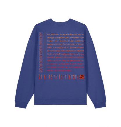 Musikrevolution Sweatshirt Rauchblau – Rückansicht – Genius Teutonicum