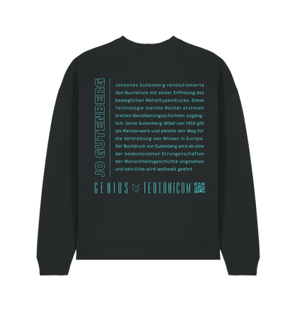 Jo Gutenberg Sweatshirt Schwarz – Rückansicht – Genius Teutonicum