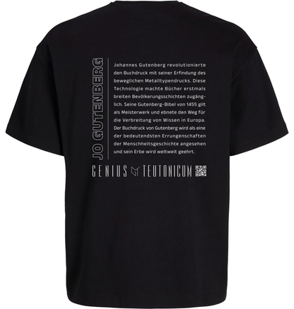 Jo Gutenberg Oversize T-Shirt Schwarz – Rückansicht – Genius Teutonicum
