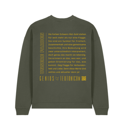 Unsere Farben Sweatshirt Kaki – Rückansicht – Genius Teutonicum