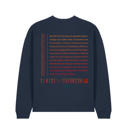 Musikrevolution Sweatshirt Marineblau – Rückansicht – Genius Teutonicum