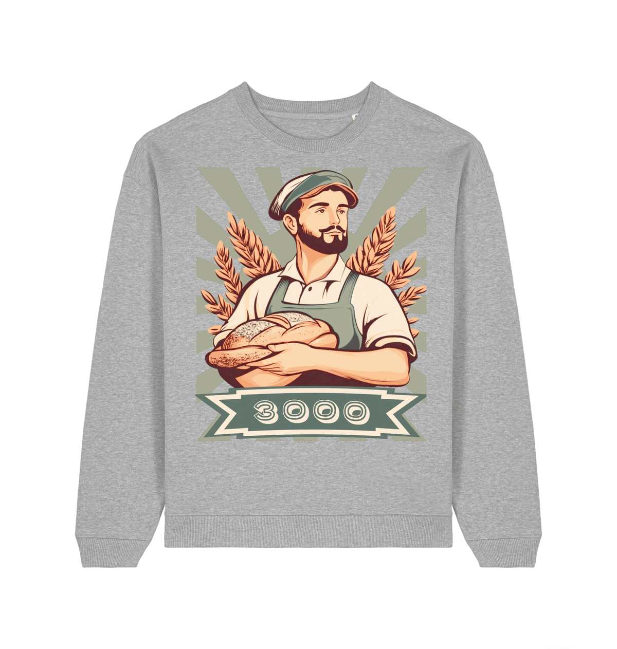 3000 Brotsorten Sweatshirt Grau meliert – Vorderansicht – Genius Teutonicum