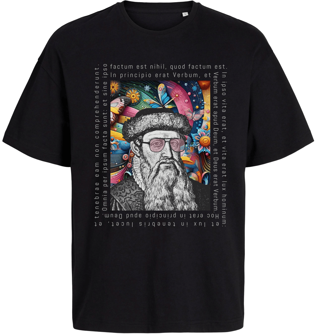 Jo Gutenberg Oversize T-Shirt Schwarz – Vorderansicht – Genius Teutonicum