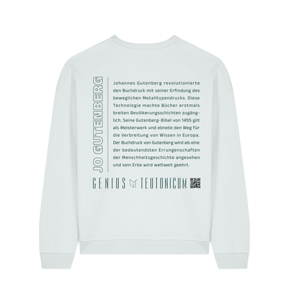 Jo Gutenberg Sweatshirt Eisblau – Rückansicht – Genius Teutonicum