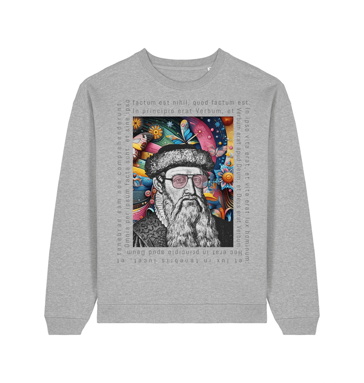 Jo Gutenberg Sweatshirt Grau meliert – Vorderansicht – Genius Teutonicum