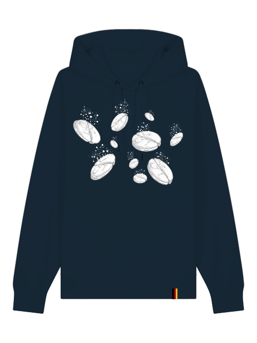 ASPIRIN  - HOODIE - SCHWARZ & TIEFBLAU