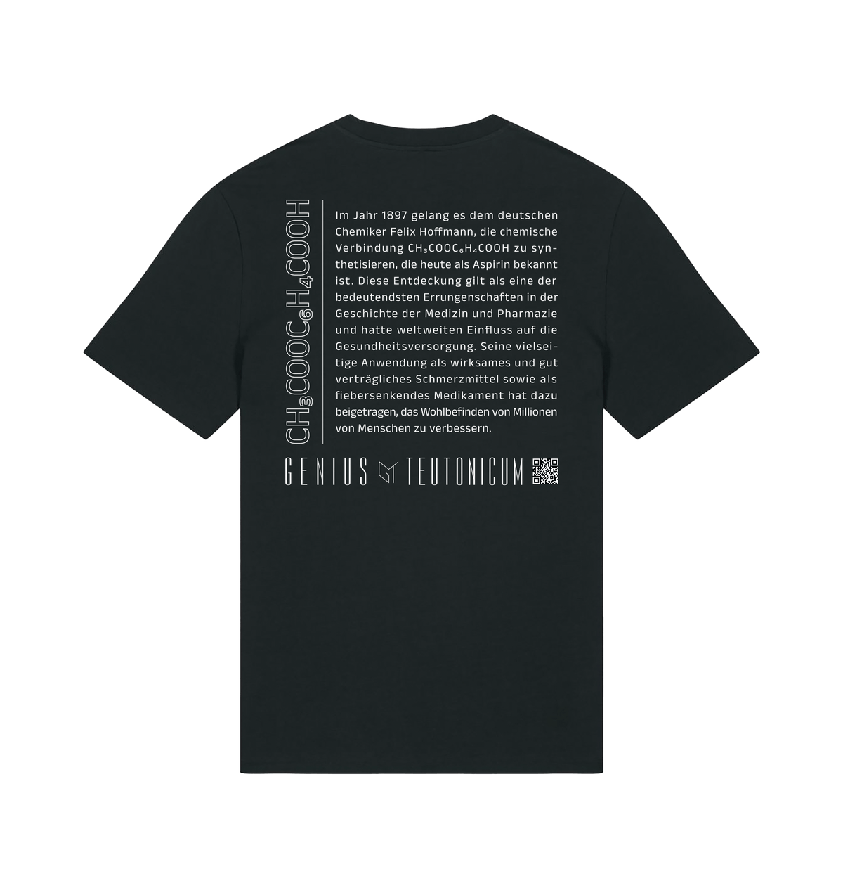Aspirin T-Shirt Schwarz – Rückansicht – Genius Teutonicum