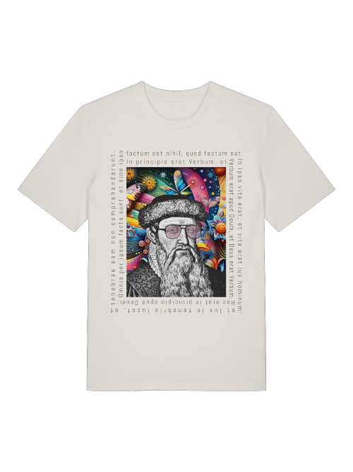 JO GUTENBERG - T-SHIRT - ECO, GRAUMELIERT, WEIß