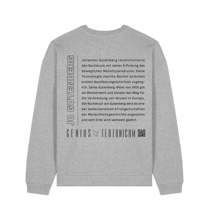 Jo Gutenberg Sweatshirt Grau meliert – Rückansicht – Genius Teutonicum