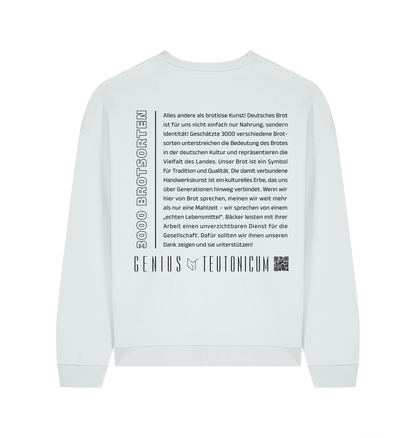 3000 Brotsorten Sweatshirt Eisblau – Rückansicht – Genius Teutonicum