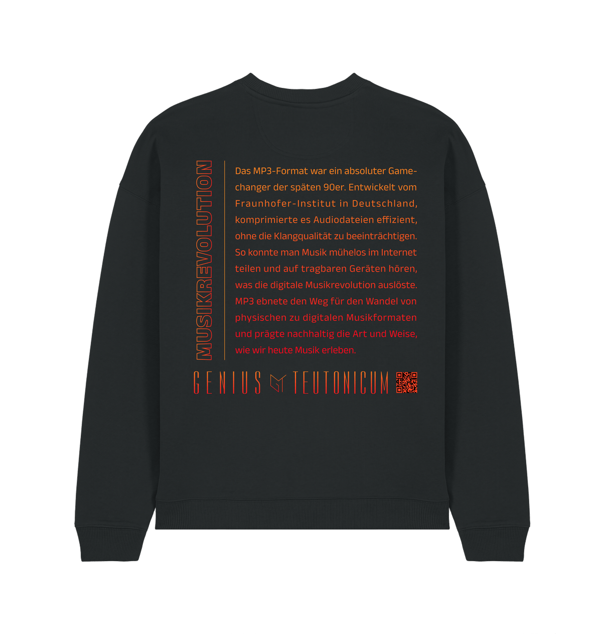 Musikrevolution Sweatshirt Schwarz – Rückansicht – Genius Teutonicum
