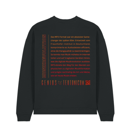 Musikrevolution Sweatshirt Schwarz – Rückansicht – Genius Teutonicum